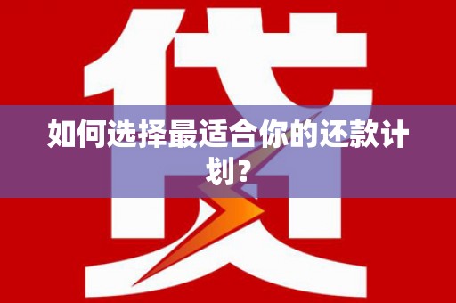 四平如何选择最适合你的还款计划？