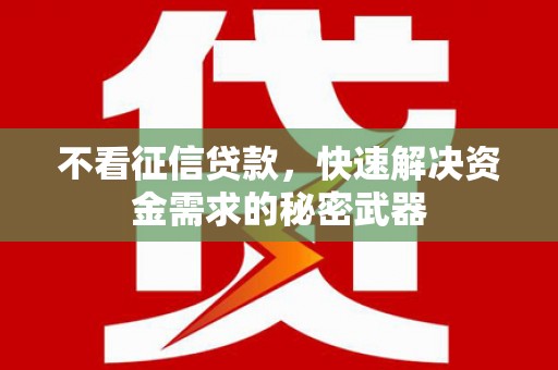 四平不看征信贷款，快速解决资金需求的秘密武器