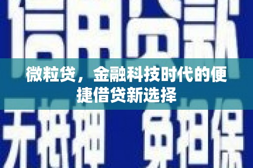 四平微粒贷，金融科技时代的便捷借贷新选择